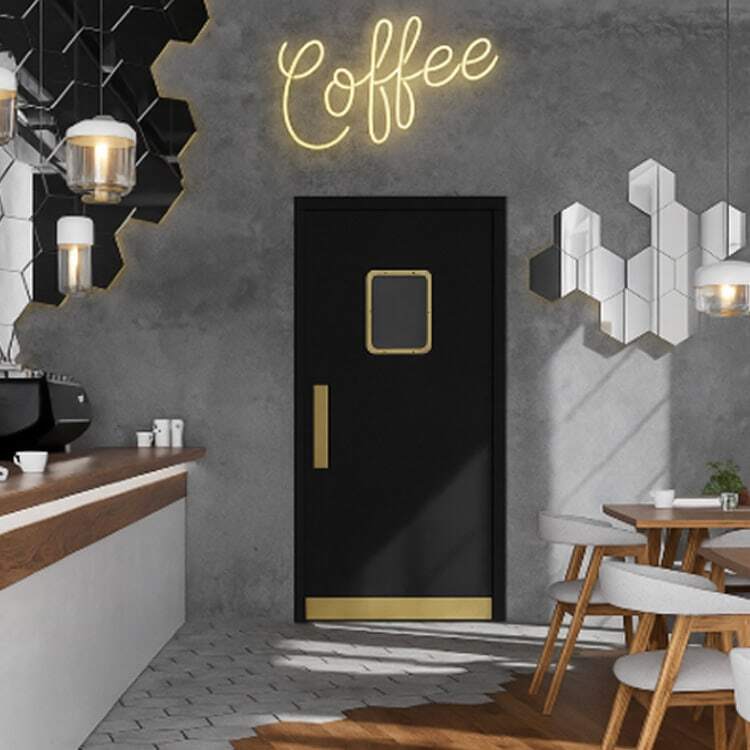 Swinging Black Retangle Window 