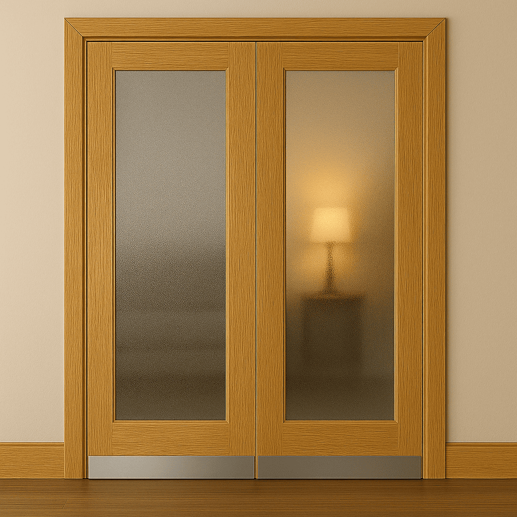 brown glass interior doors 