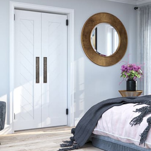 Modern Chervon Double Swing Doors 