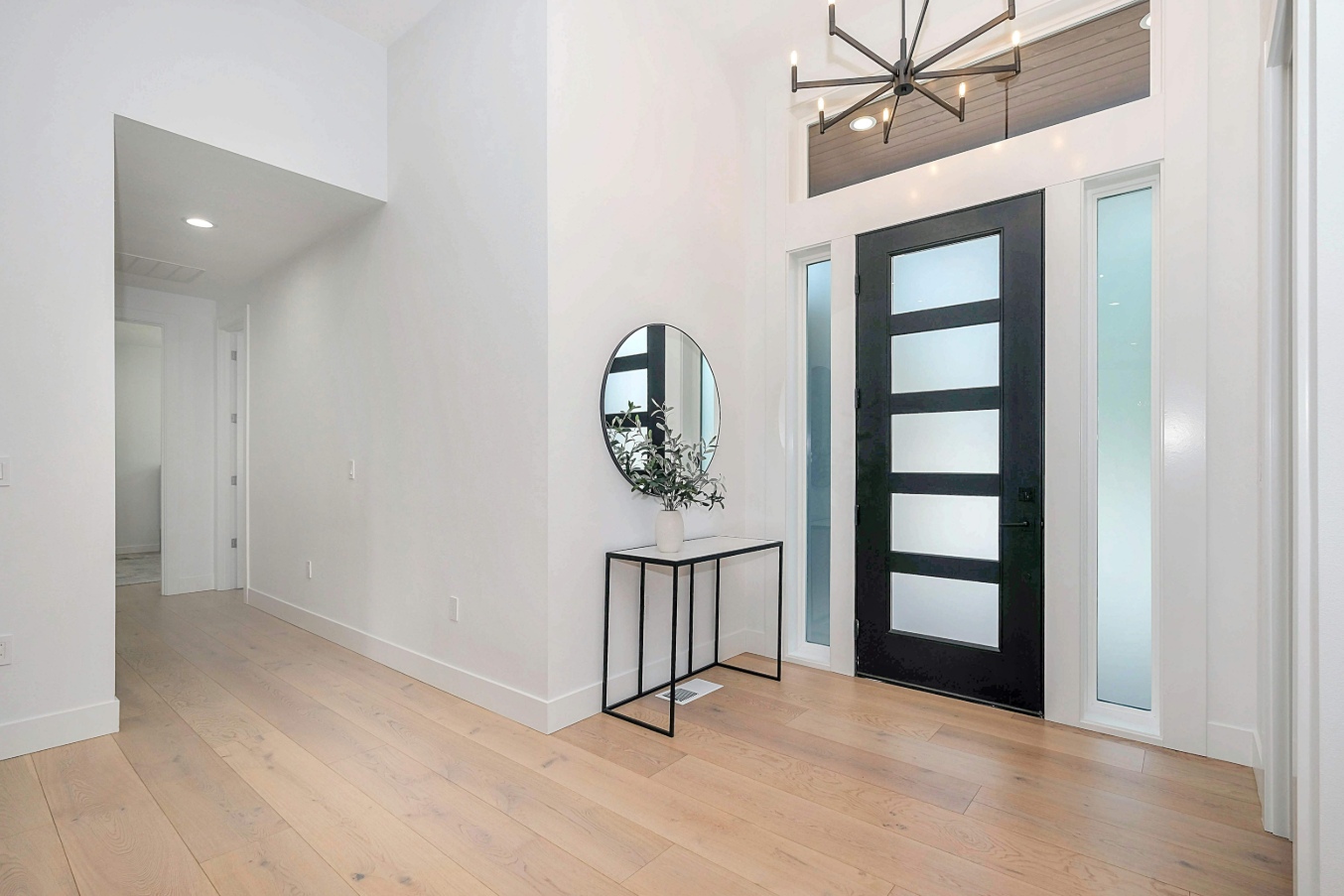 Contemporary Black 5 Glass Panel exterior door 