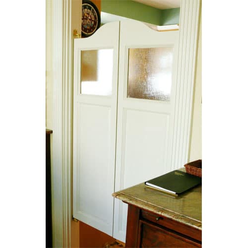 Country Arch Top Saloon Doors with Glass Panel 