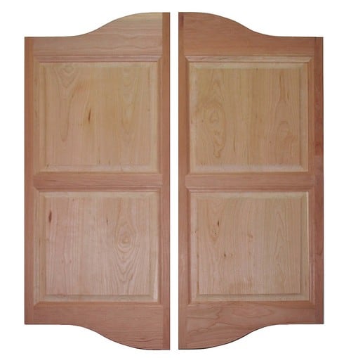 Cherry Double Arch Cottage Raised Panel Saloon Doors 