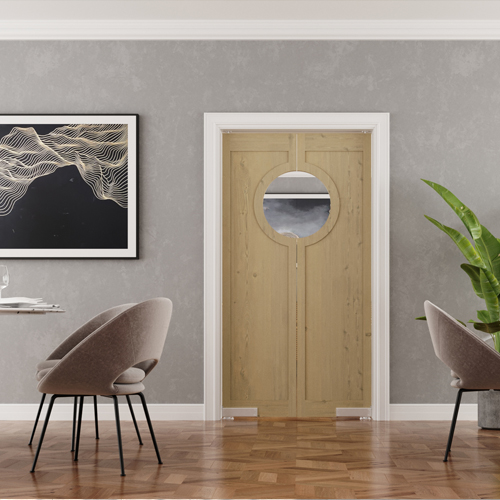 Half Moon Double Swinging Doors Porthole Door 