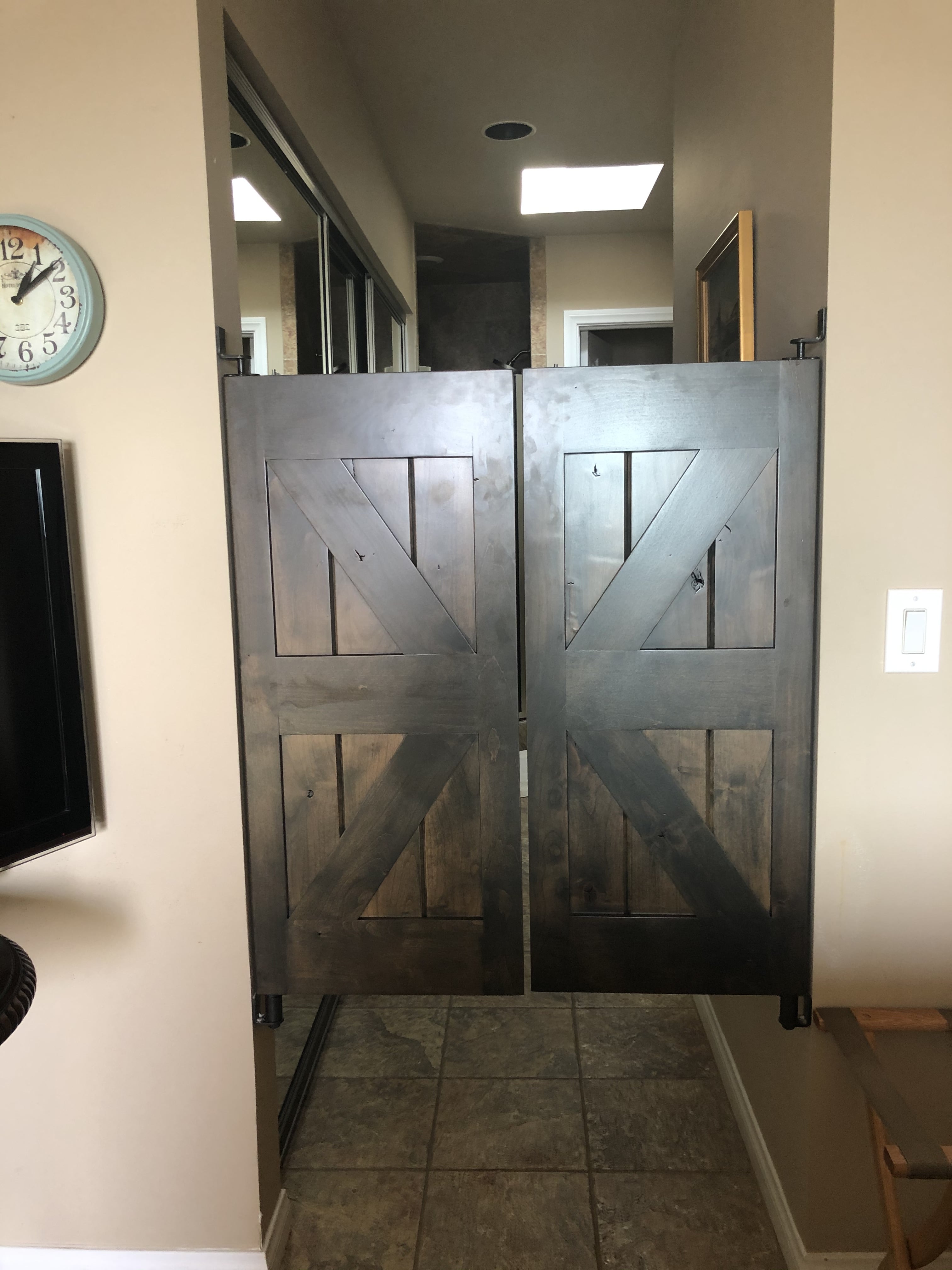 Double Interior Barn Style Doors- British Brace | Swinging Cafe Doors