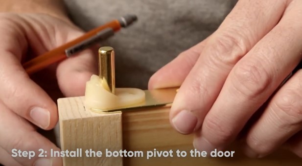 install bottom pivot hinge