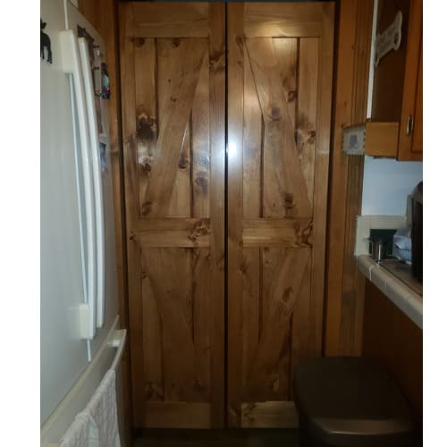 Barn Style Doors- Swinging Barn Doors Diamond Design