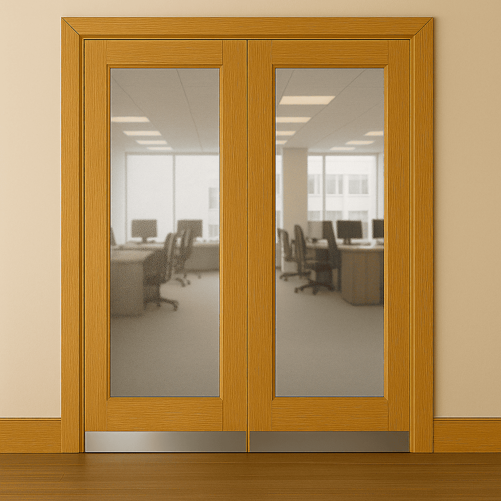 wooden interior doors with glass