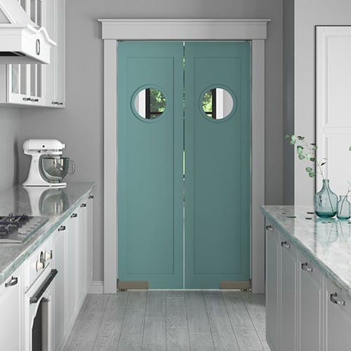 Maritime Double Porthole Nautical Swinging Doors 