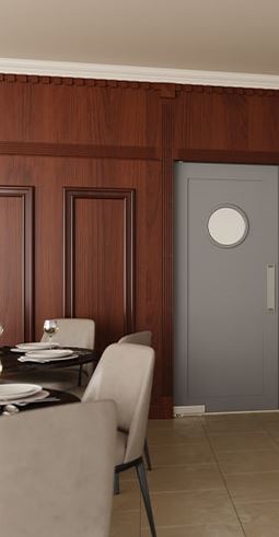 Maritime Nautical Single Porthole Door