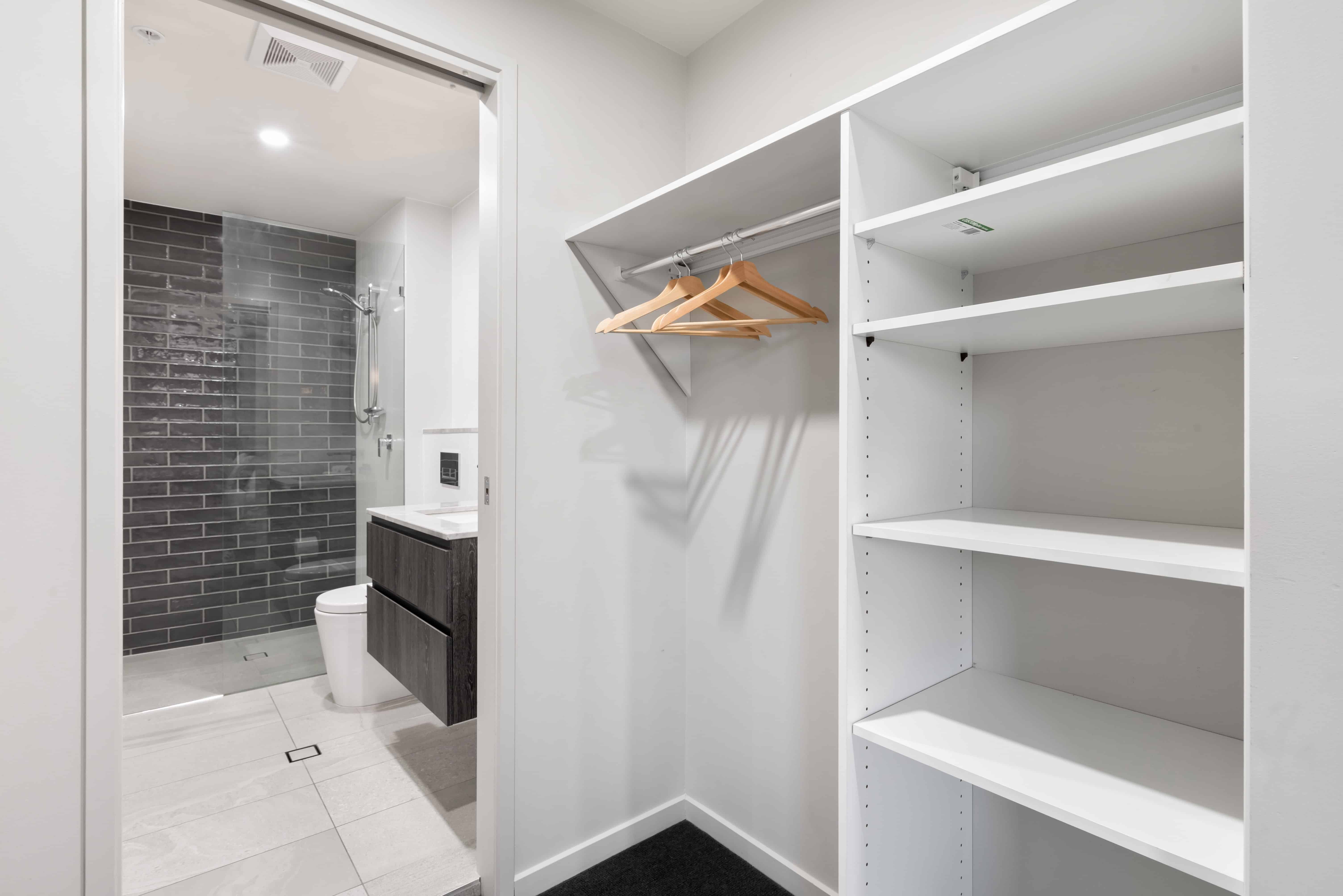 Closet Design with Master Bathroom