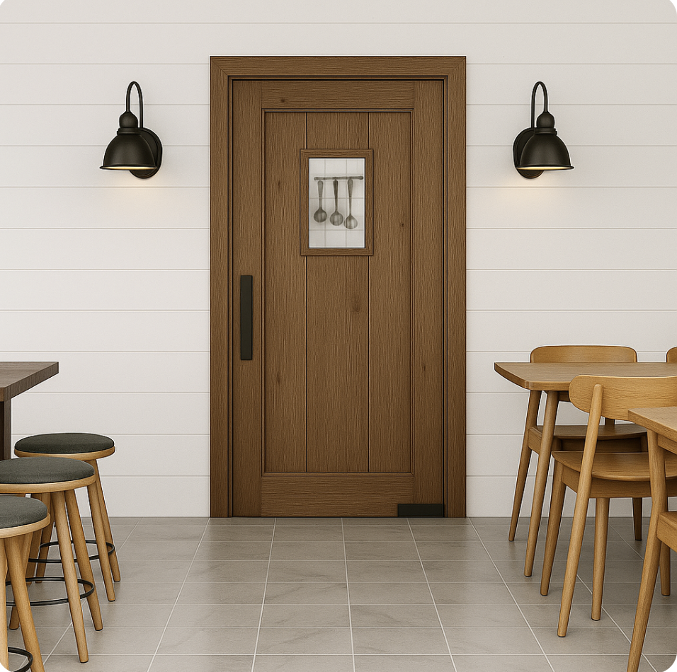 Wooden interior pantry door 